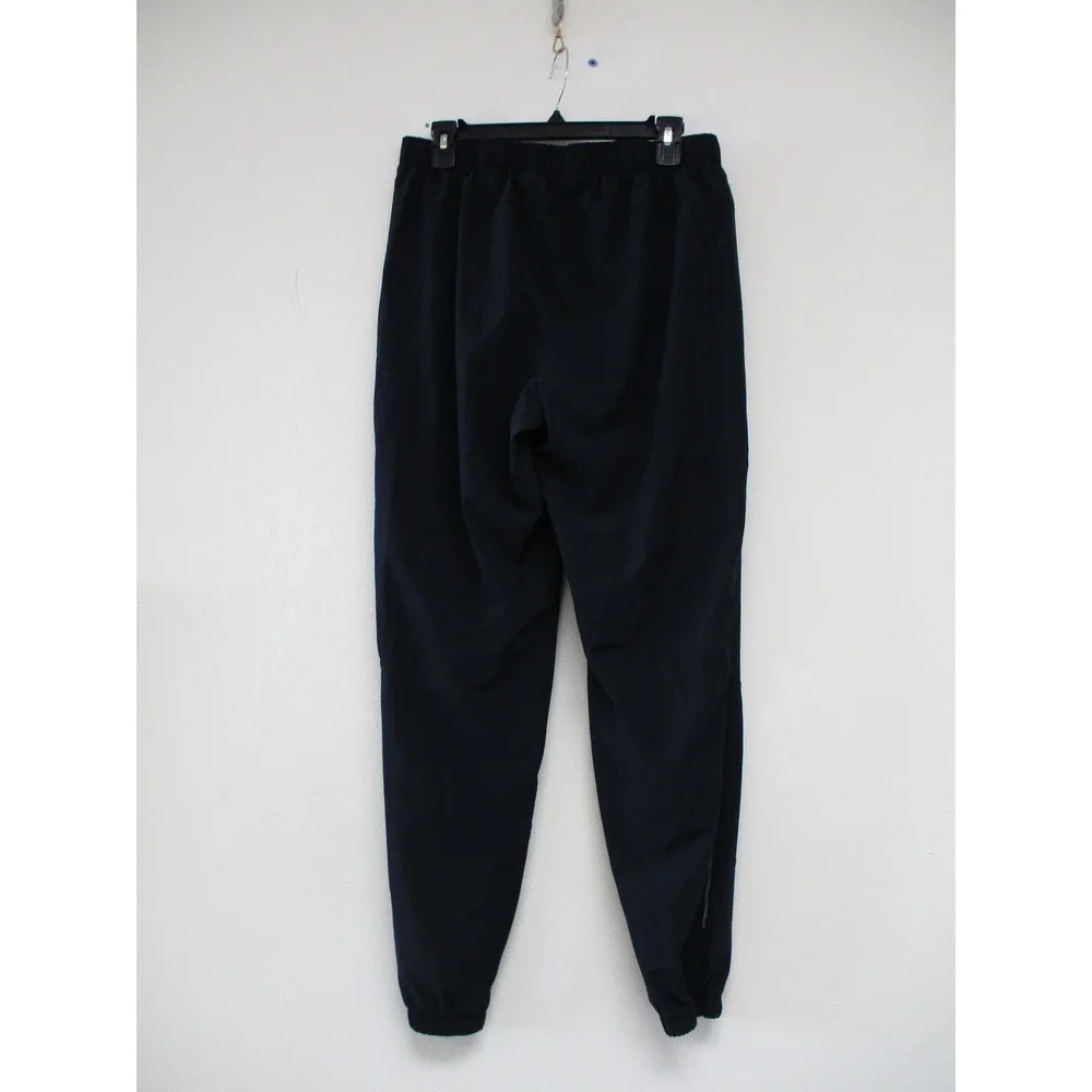 Asics Track Pants Mens Large Black Athletic‎ Joggers Zipper Pockets Lightweight
